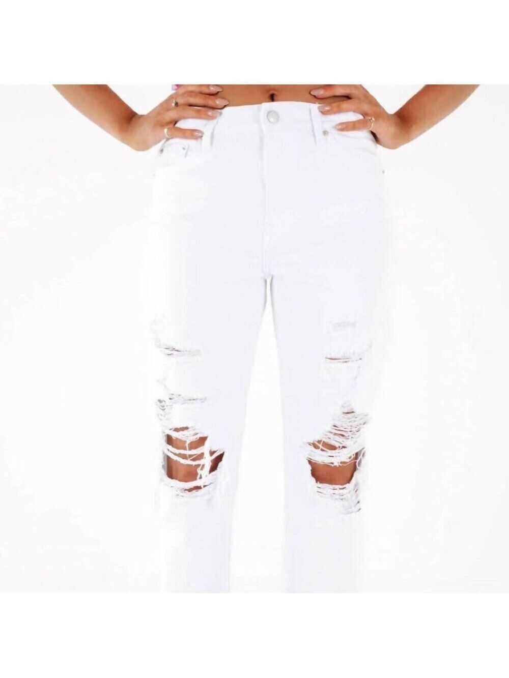Pistola Presley High Rise Relaxed Roller White Jeans Blizzard Size 26